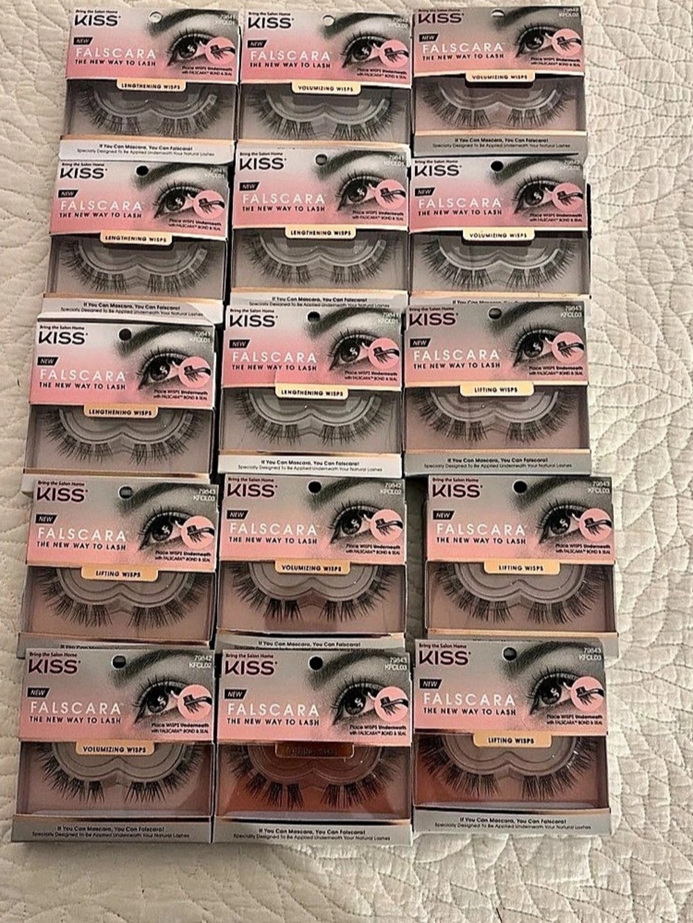 15 KISS Falscara Starter Kit / Multipack Wisps Black Lashes NWT